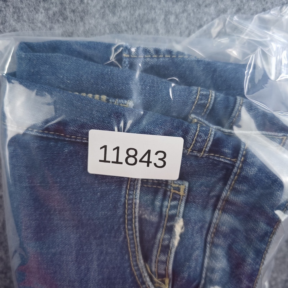Paige Denim Mini Skirt 27 Blue Medium Wash Raw Frayed Hem Stretch - Picture 8 of 8